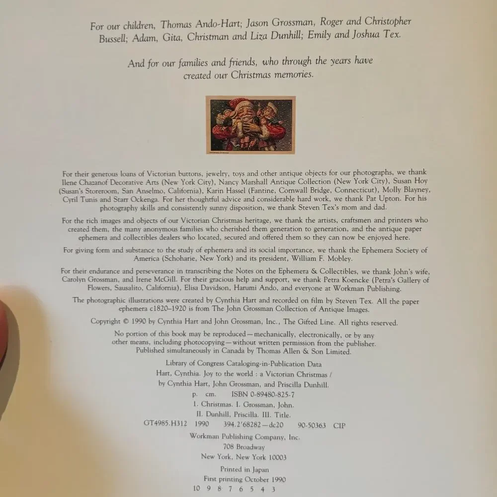 VTG 1990 Joy to the World, Victorian Christmas by Hart, Grossman, Dunhill, HCDJ
